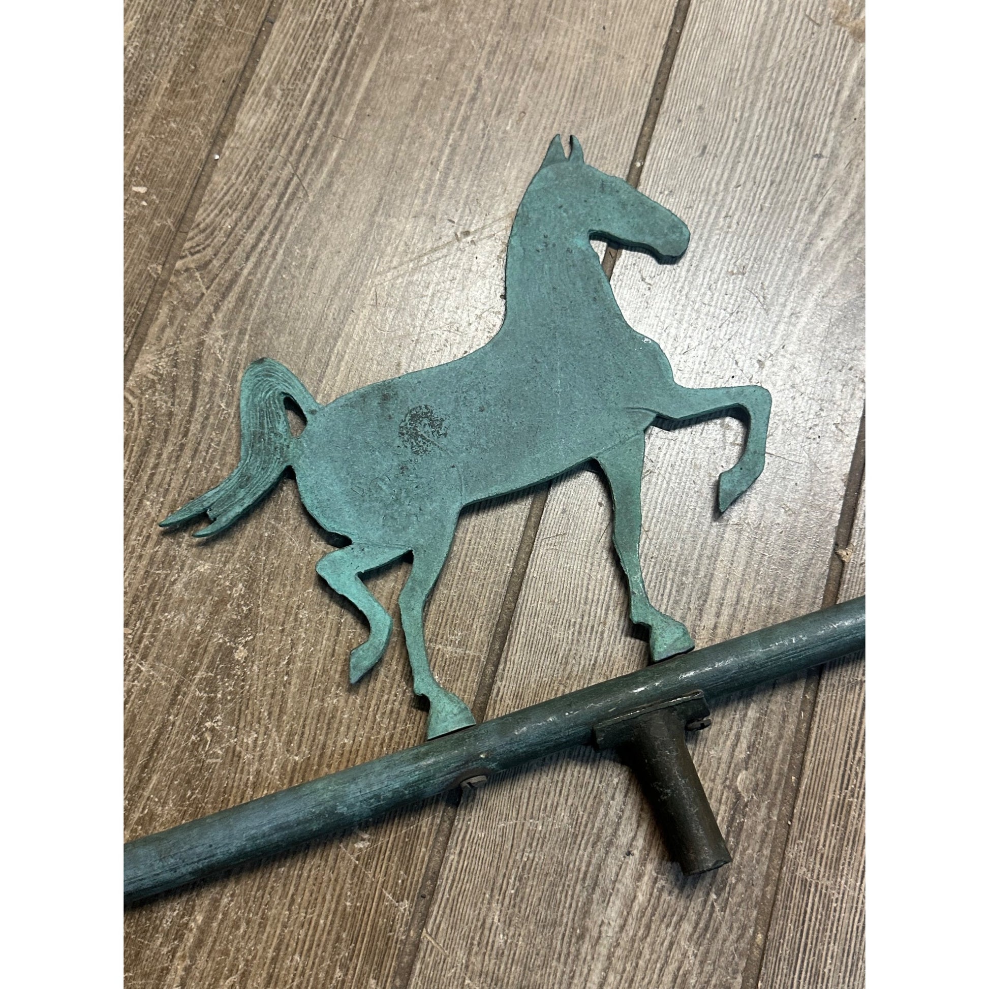 Antique Copper or Bronze Horse Weathervane w/ Directional Arrows Farm Barn