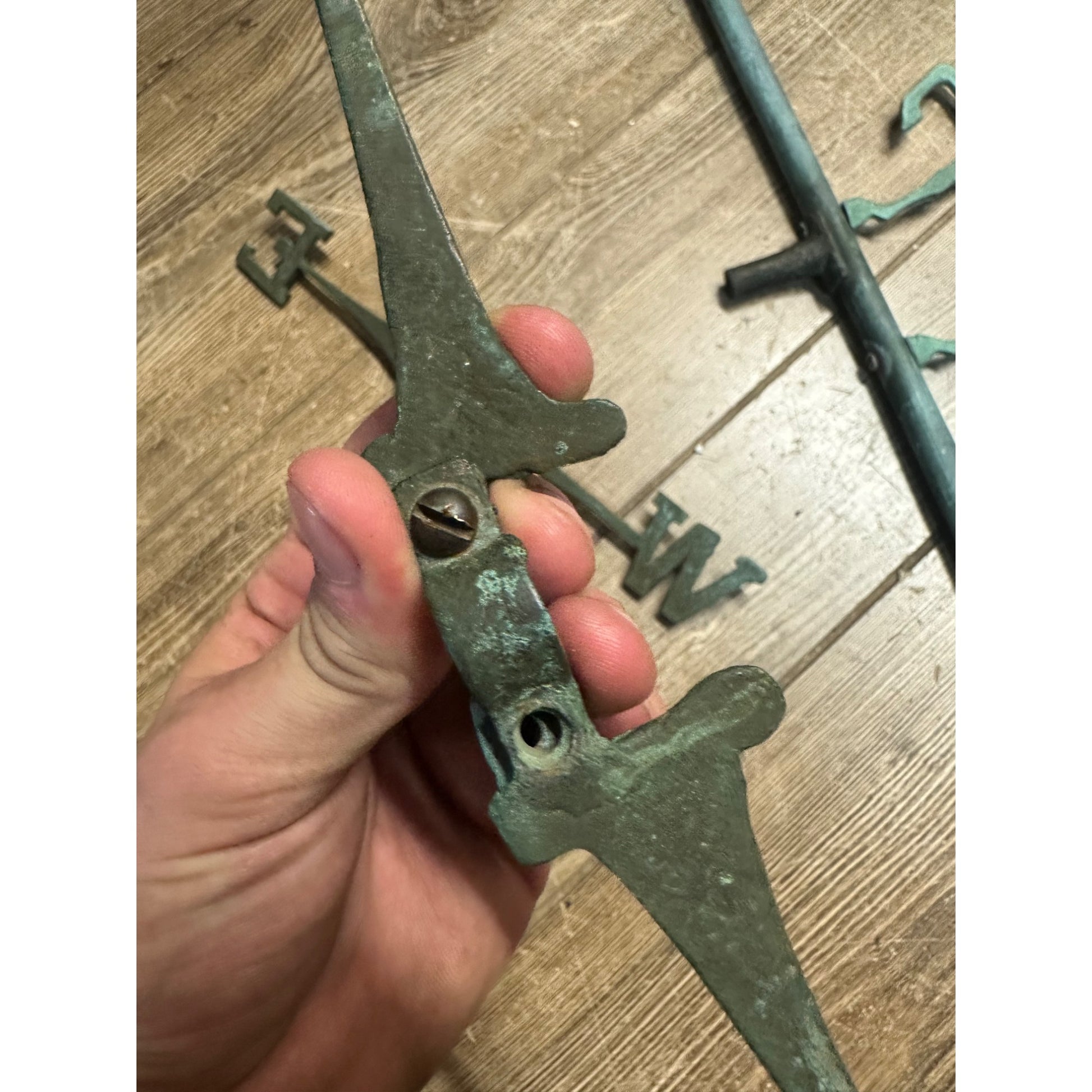 Antique Copper or Bronze Horse Weathervane w/ Directional Arrows Farm Barn