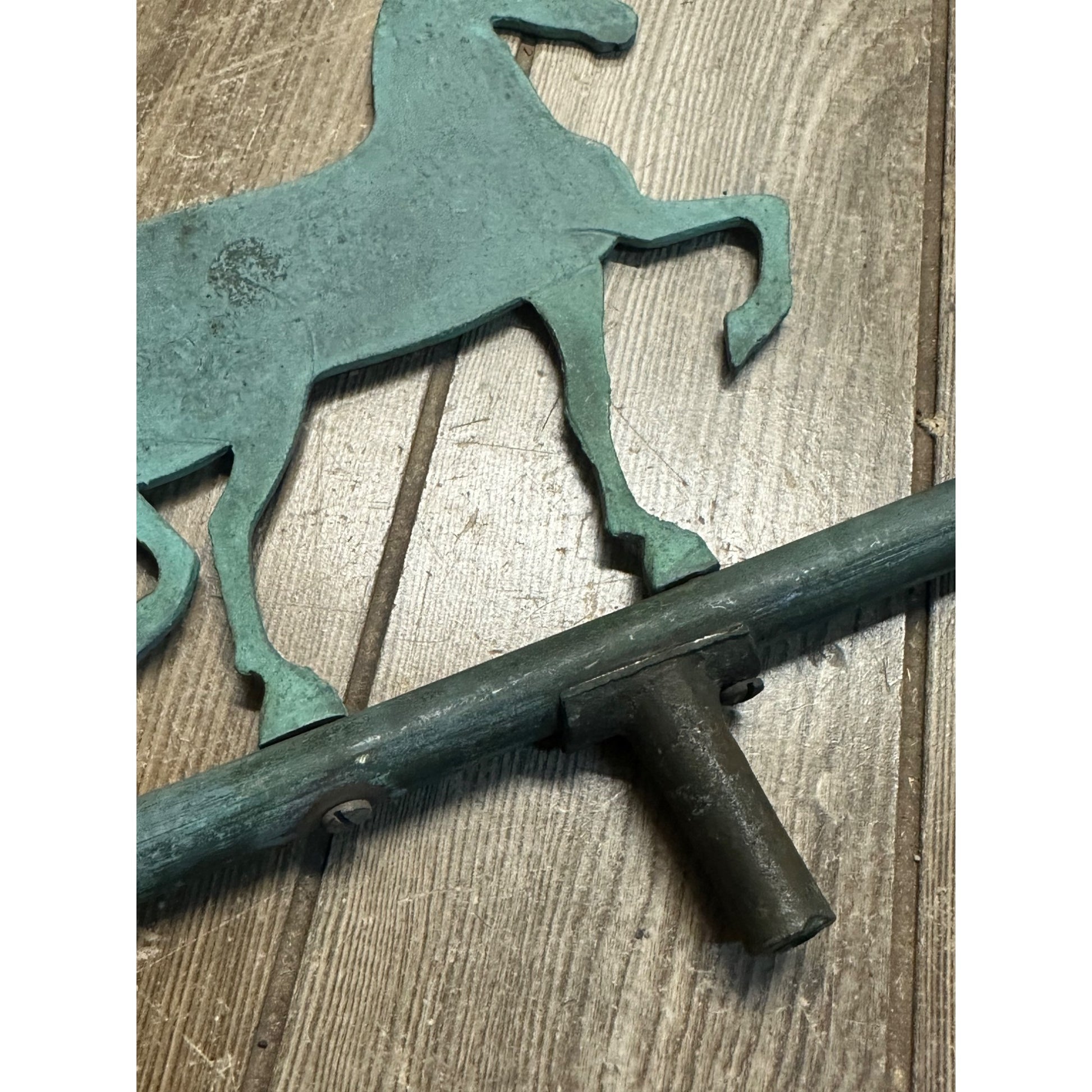 Antique Copper or Bronze Horse Weathervane w/ Directional Arrows Farm Barn