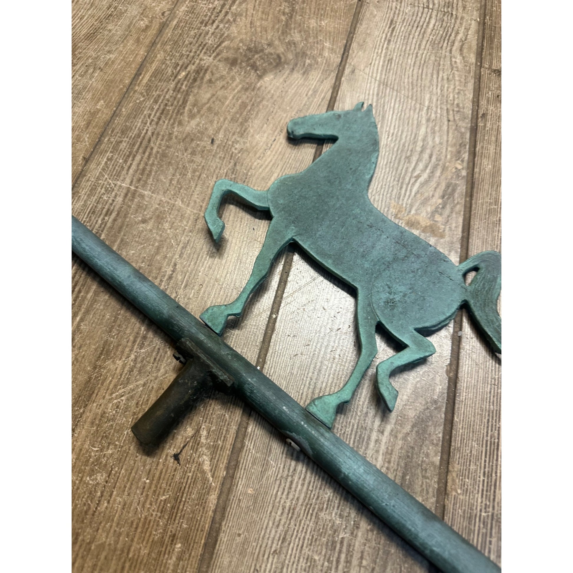 Antique Copper or Bronze Horse Weathervane w/ Directional Arrows Farm Barn