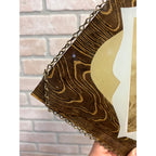 Antique Victorian Unusual Solid Glass Picture Frame w/ Photo Wood Grain Pattern