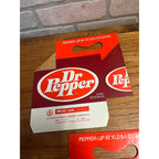 (2) Vintage 1960s Dr Pepper NOS Soda Carrier Totes Advertising Bottle Carrier 10oz
