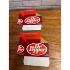 (2) Vintage 1960s Dr Pepper NOS Soda Carrier Totes Advertising Bottle Carrier 10oz