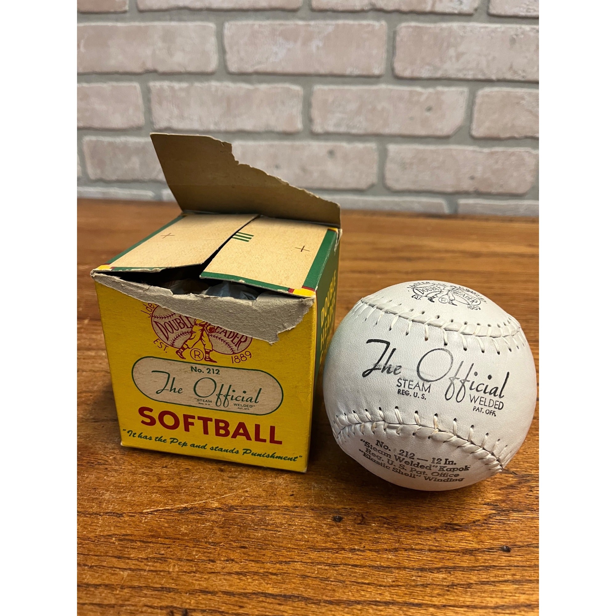 Vintage Official No 212 J De Beer & Son Double Header Softball in Box Unused