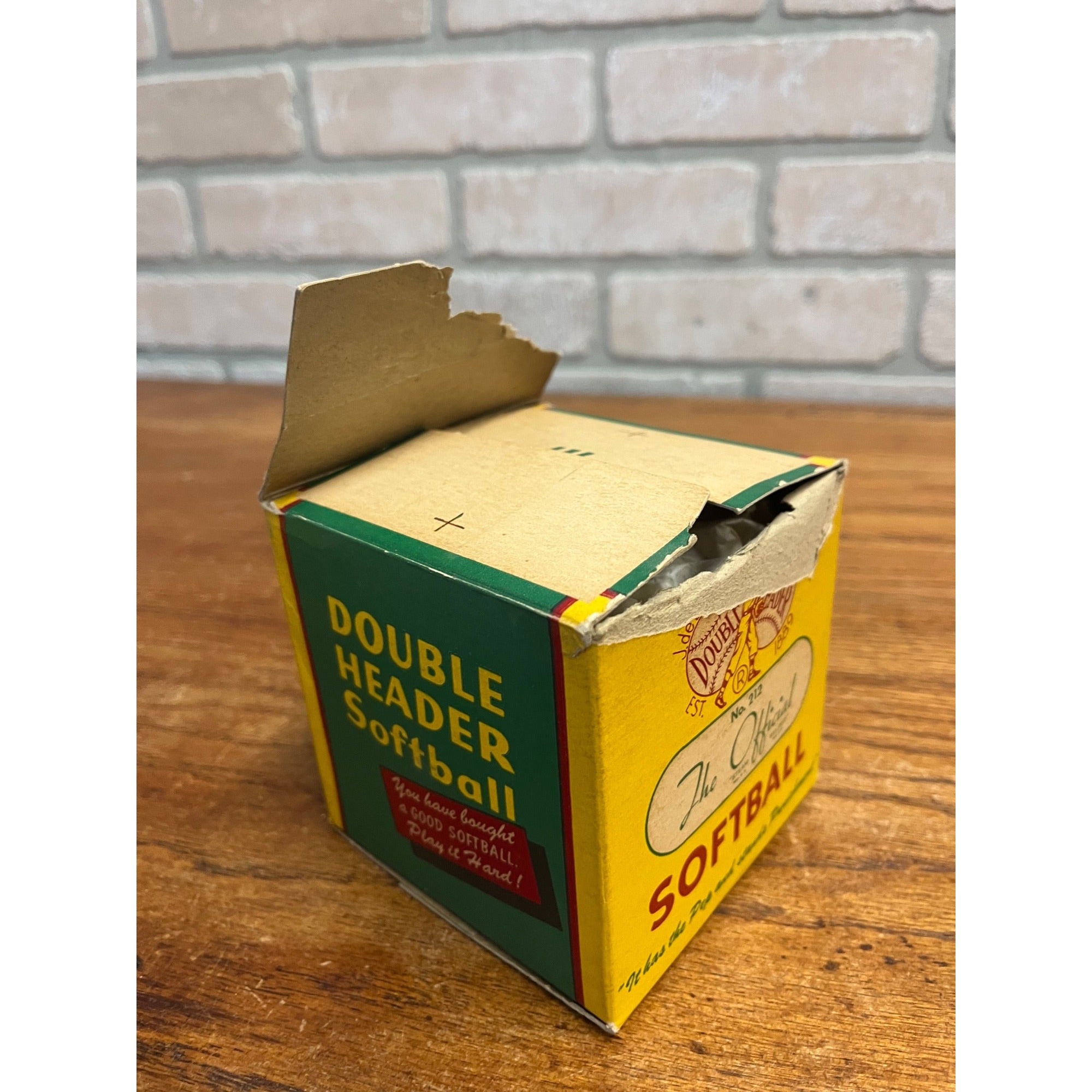 Vintage Official No 212 J De Beer & Son Double Header Softball in Box Unused