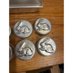 Vintage Lot Easter-Themed Metal Cake and Tart Molds Bunny Rabbits and Lamb Fourteen (14) Pieces