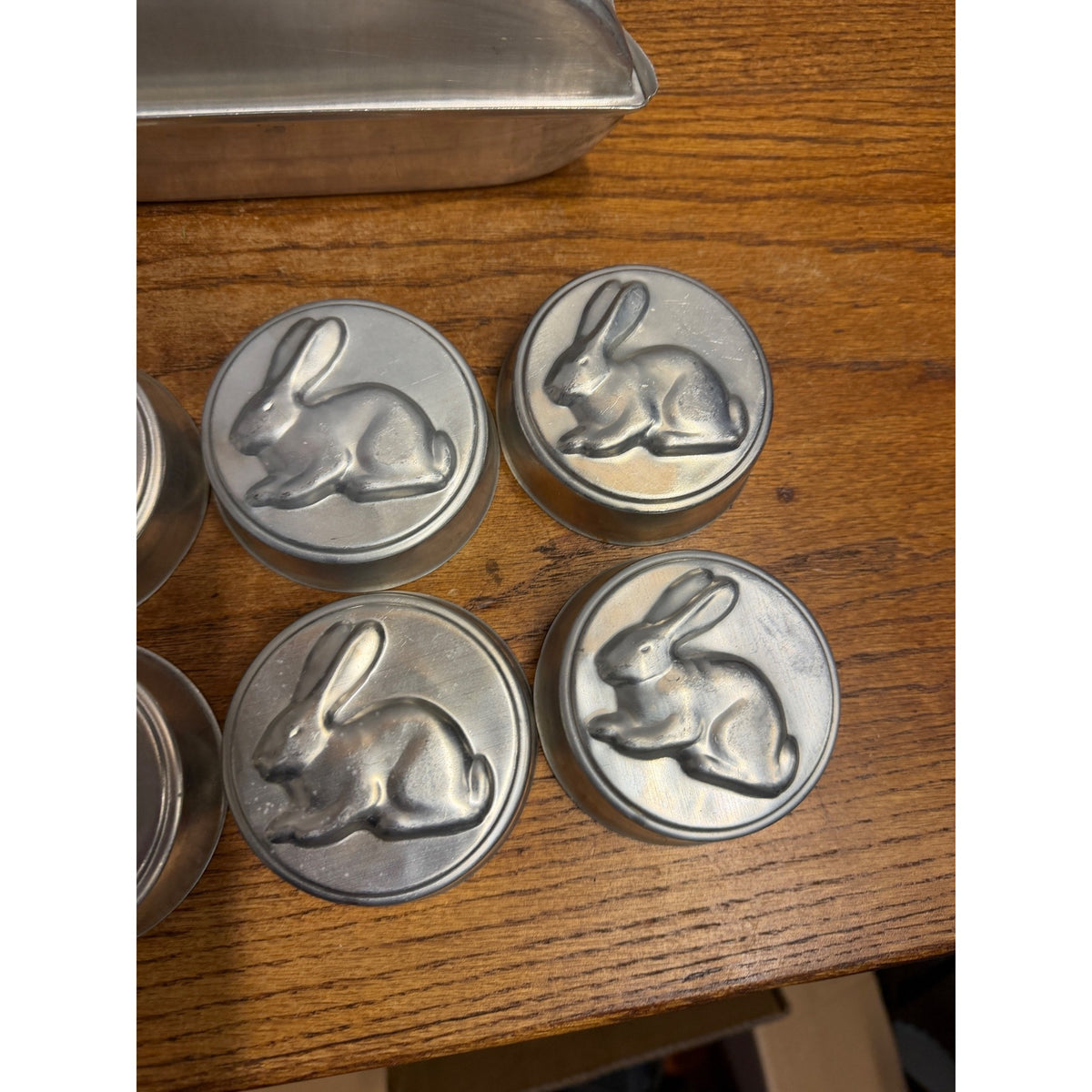 Vintage Lot Easter-Themed Metal Cake and Tart Molds Bunny Rabbits and Lamb Fourteen (14) Pieces