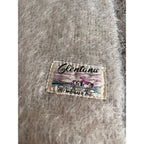 Vintage Glentana Scotland White Short Mohair Wool Scarf 69" x 17.5" - GREAT