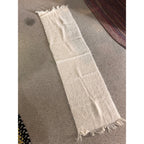 Vintage Glentana Scotland White Short Mohair Wool Scarf 69" x 17.5" - GREAT