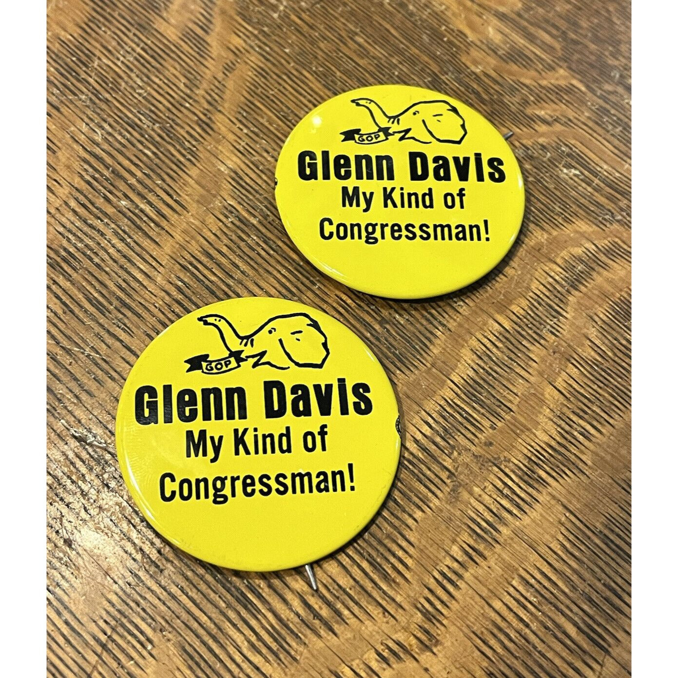 Vintage 1964 Glenn Davis for Congress Republican GOP Wisconisn 9th District Pins
