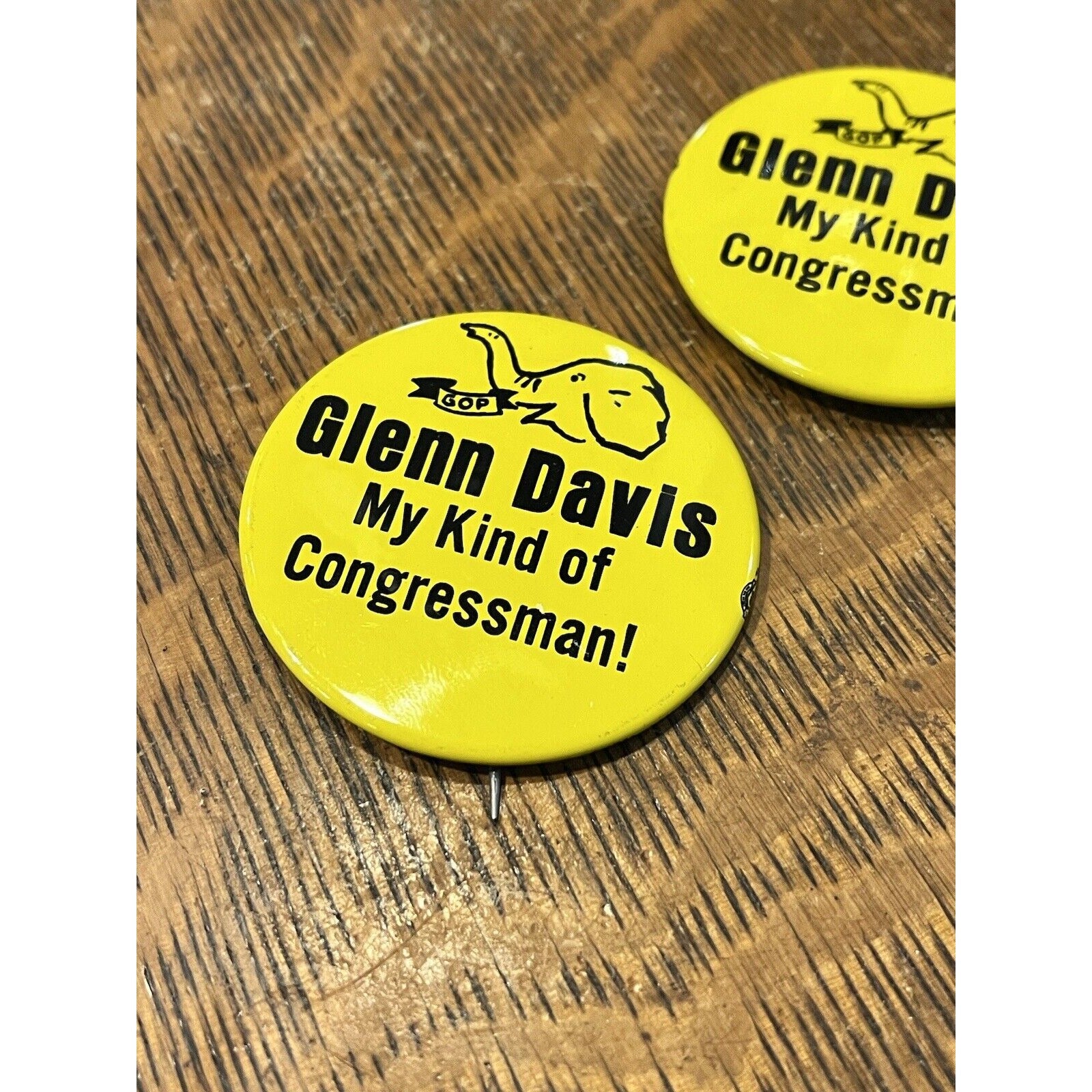 Vintage 1964 Glenn Davis for Congress Republican GOP Wisconisn 9th District Pins