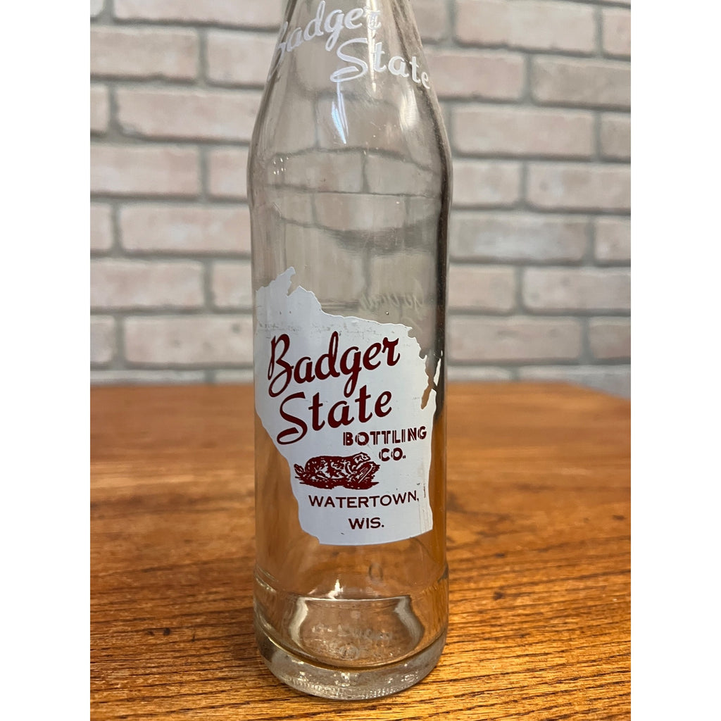 Vintage Badger State Bottling Co.  ACL Soda Bottle Watertown Wisconsin WI