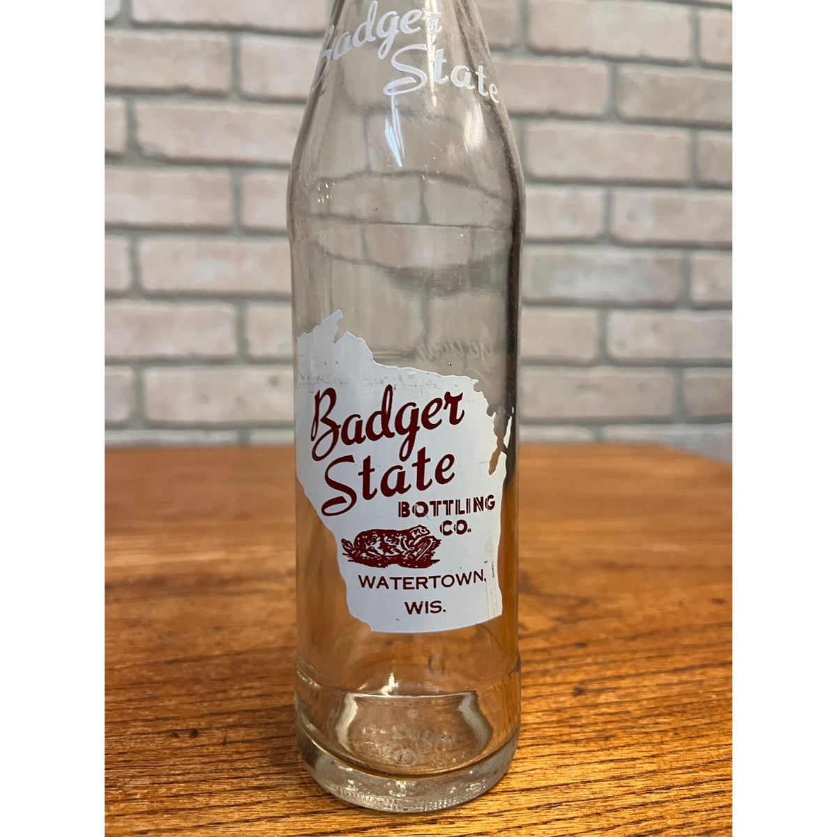 Vintage Badger State Bottling Co.  ACL Soda Bottle Watertown Wisconsin WI