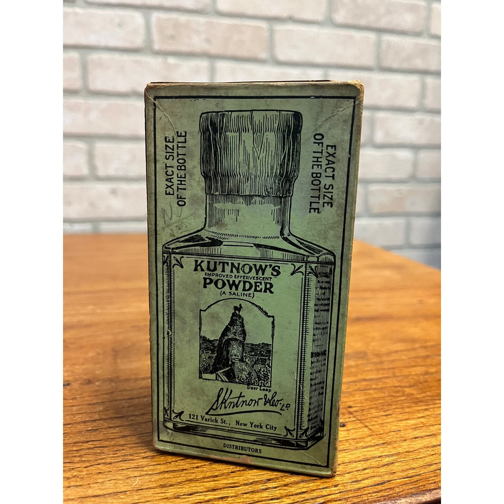 Vintage Kutnow's Powder Remedy Quack Medicine Bottle & Box New Old Stock