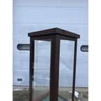 Large Custom Wood & Glass Display Case w/ Shelves Narrow Retail Store Case