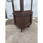 Large Custom Wood & Glass Display Case w/ Shelves Narrow Retail Store Case