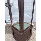 Large Custom Wood & Glass Display Case w/ Shelves Narrow Retail Store Case
