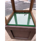 Large Custom Wood & Glass Display Case w/ Shelves Narrow Retail Store Case