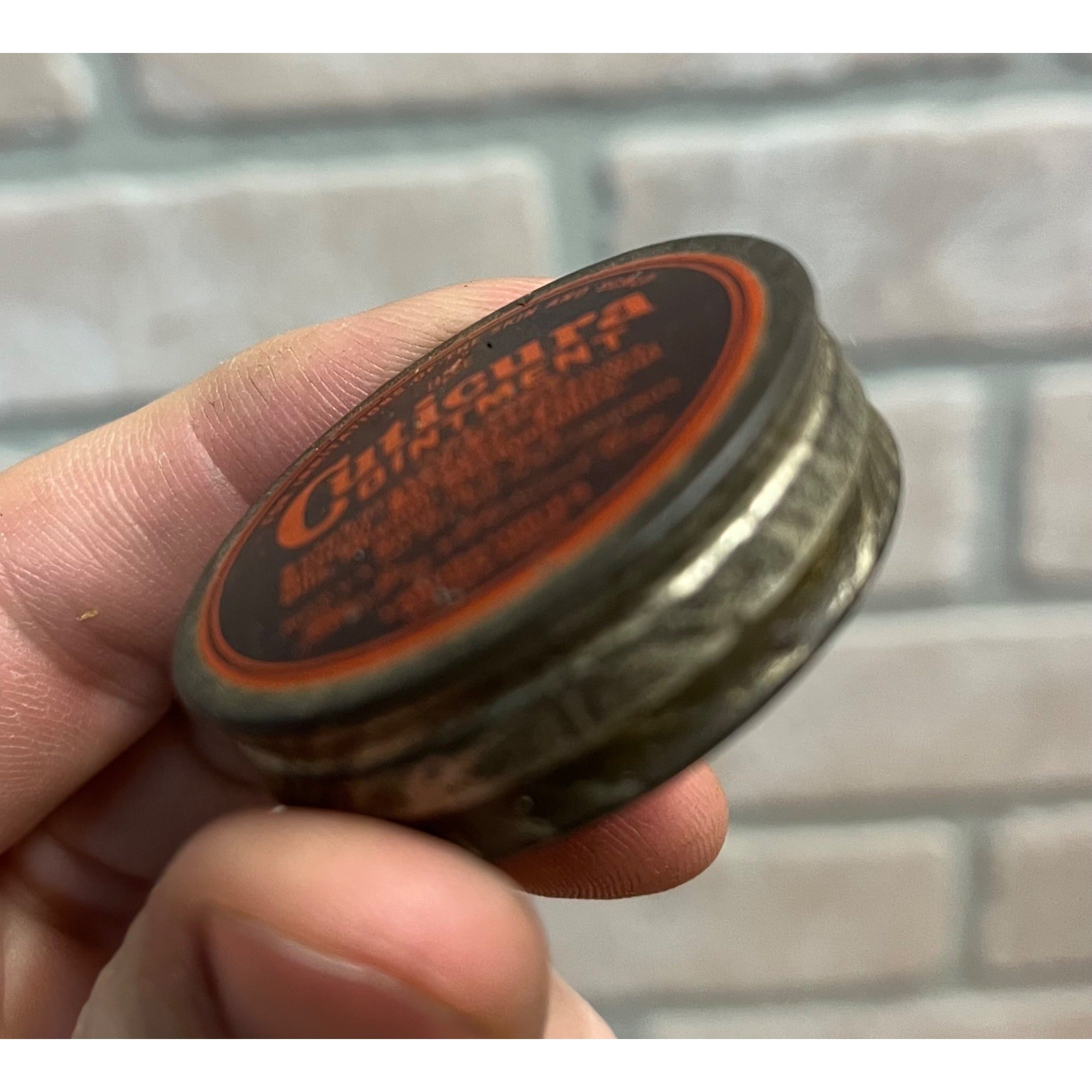 Vintage Cuticura Ointment Tin for Skin & Scalp Medicine Medical Advertising 1.5"