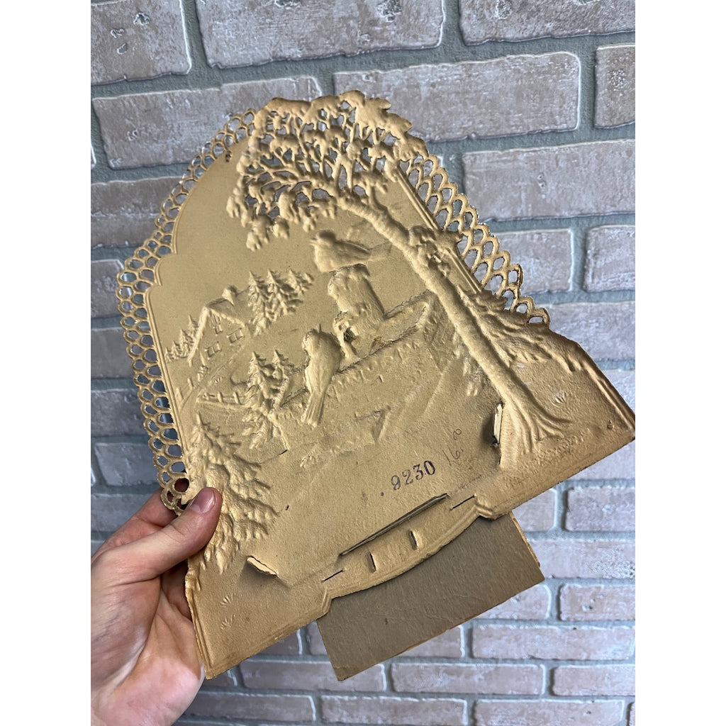 German Victorian Advertising Diecut Calendar Sign St John Washington Robins Bird