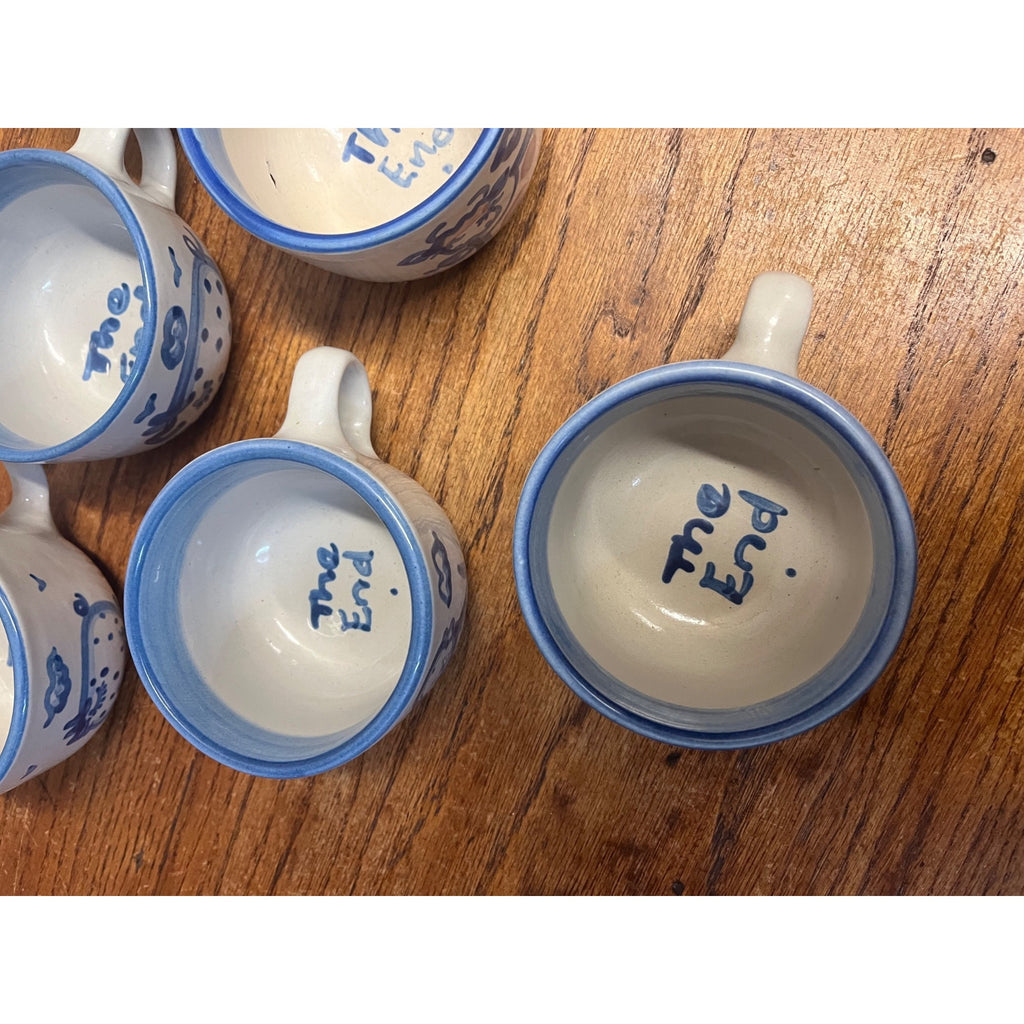Vintage M.A. Hadley Set (6) Farm Animals Coffee / Tea Cups Cow Horse Dog Pig ++