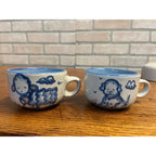 Vintage M.A. Hadley Set (6) Farm Animals Coffee / Tea Cups Cow Horse Dog Pig ++