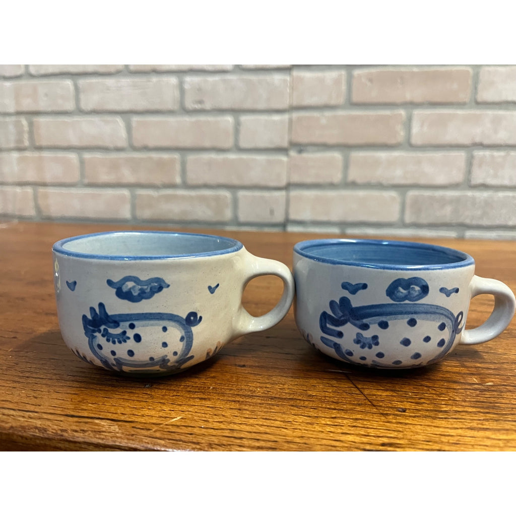 Vintage M.A. Hadley Set (6) Farm Animals Coffee / Tea Cups Cow Horse Dog Pig ++