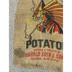 Vintage Big Chief Potatoes Harold Solk & Sons Plover Wisconsin burlap sack