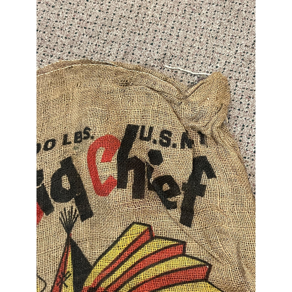 Vintage Big Chief Potatoes Harold Solk & Sons Plover Wisconsin burlap sack