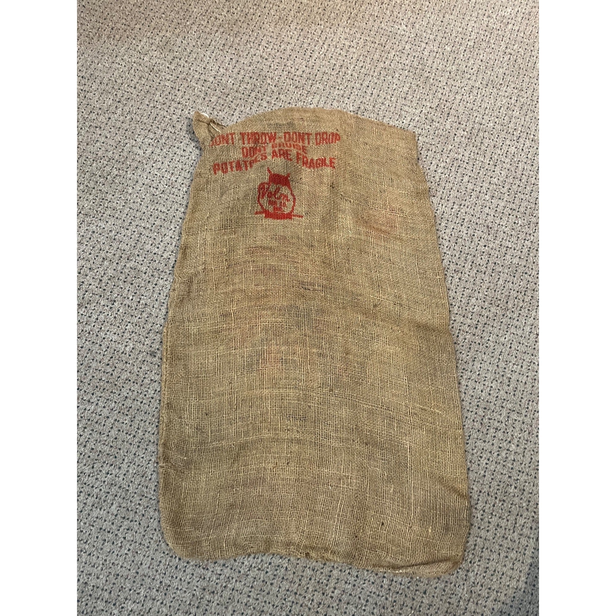 Vintage Big Chief Potatoes Harold Solk & Sons Plover Wisconsin burlap sack