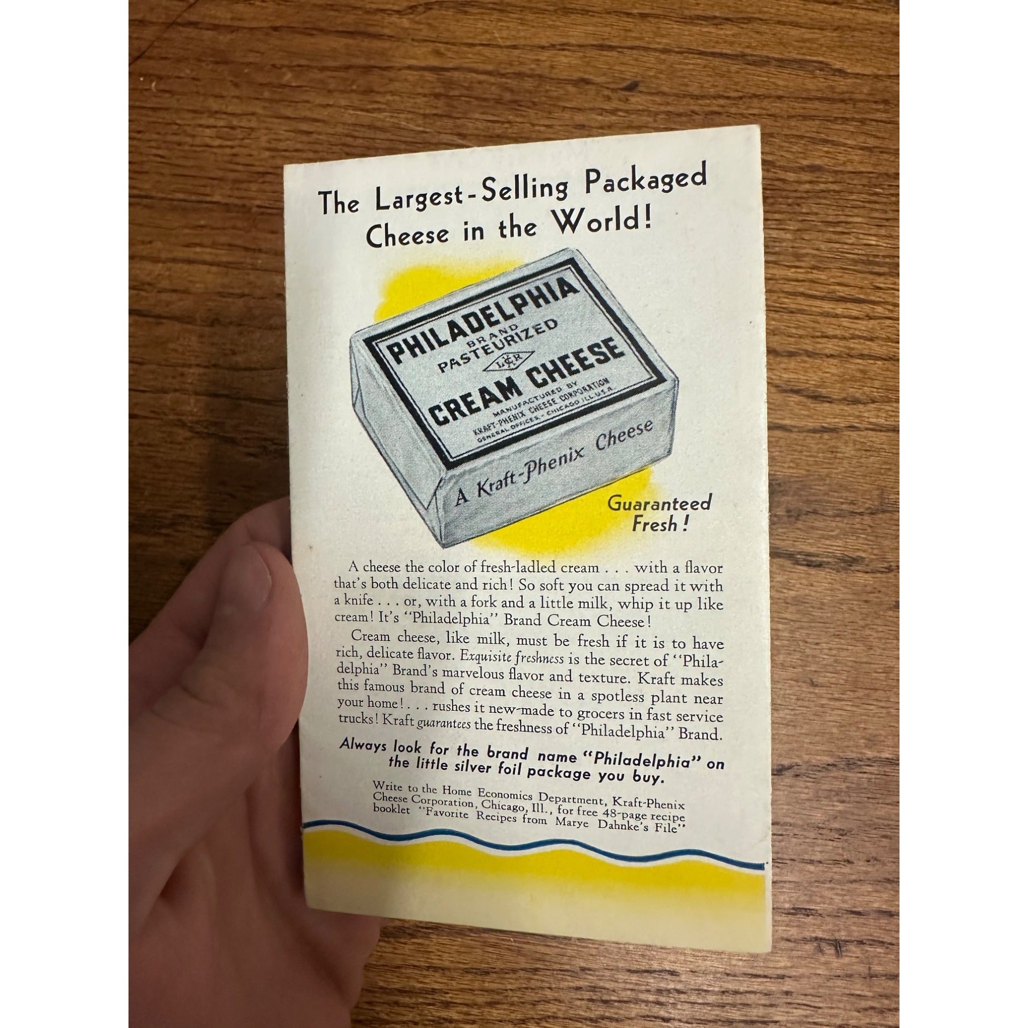 Vintage Kraft Kitchen Philadelphia Cream Cheese Recipe Booklet 1950s