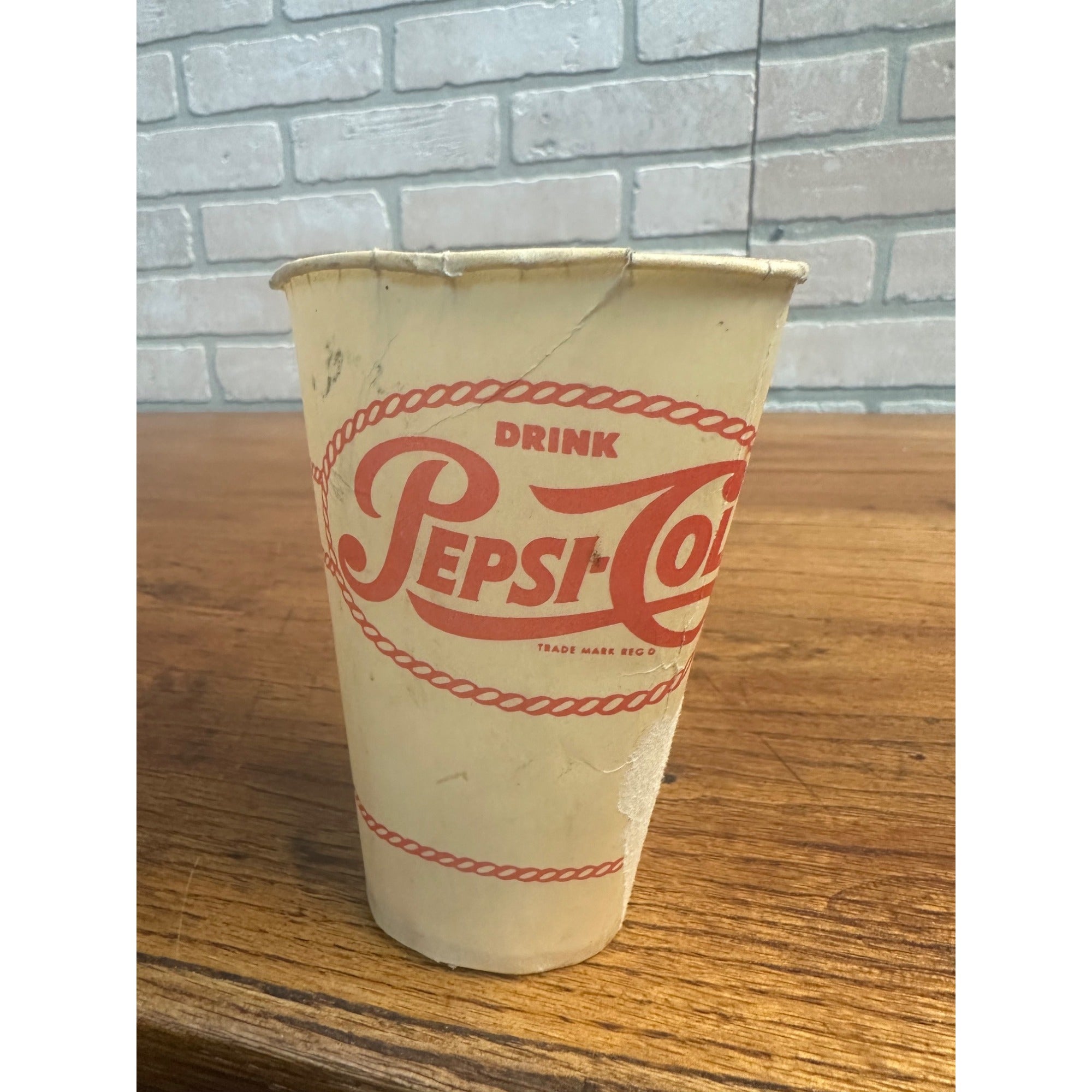 SCARCE Vintage Drink Pepsi Cola Lily Wax Sample Tester Cup Red 4.5"