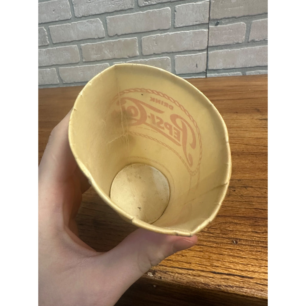 SCARCE Vintage Drink Pepsi Cola Lily Wax Sample Tester Cup Red 4.5"