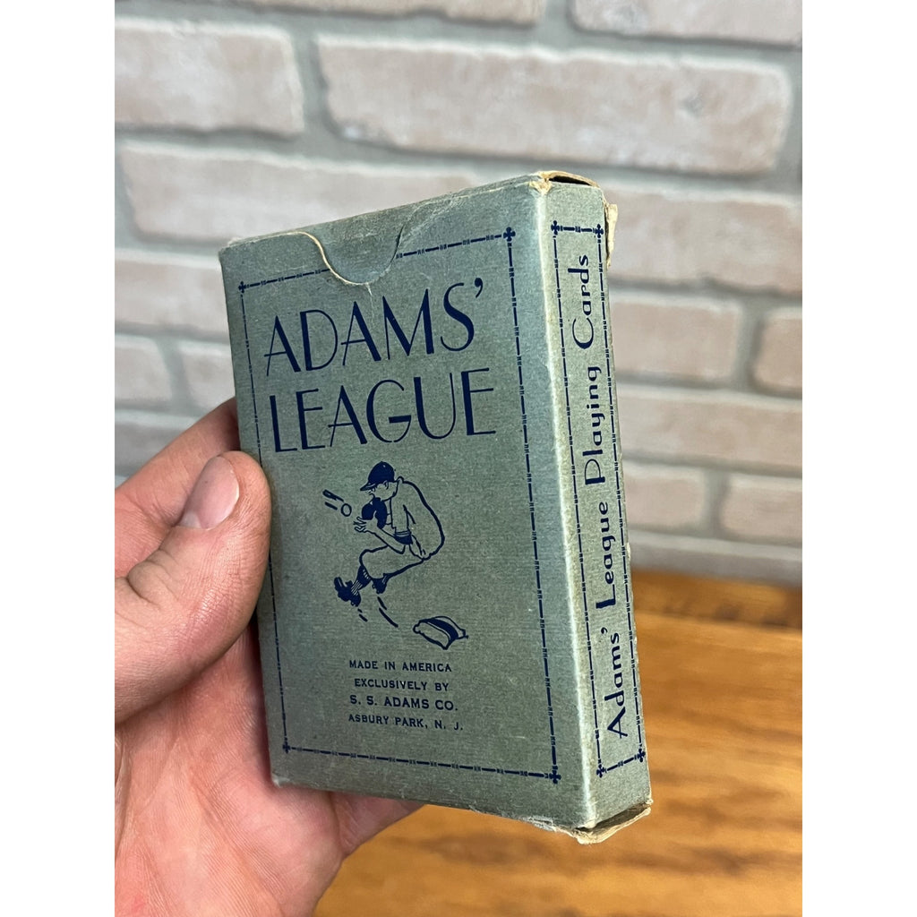 Vintage c1914 Adams League Baseball Themed Playing Cards Deck + Box -Magic Trick