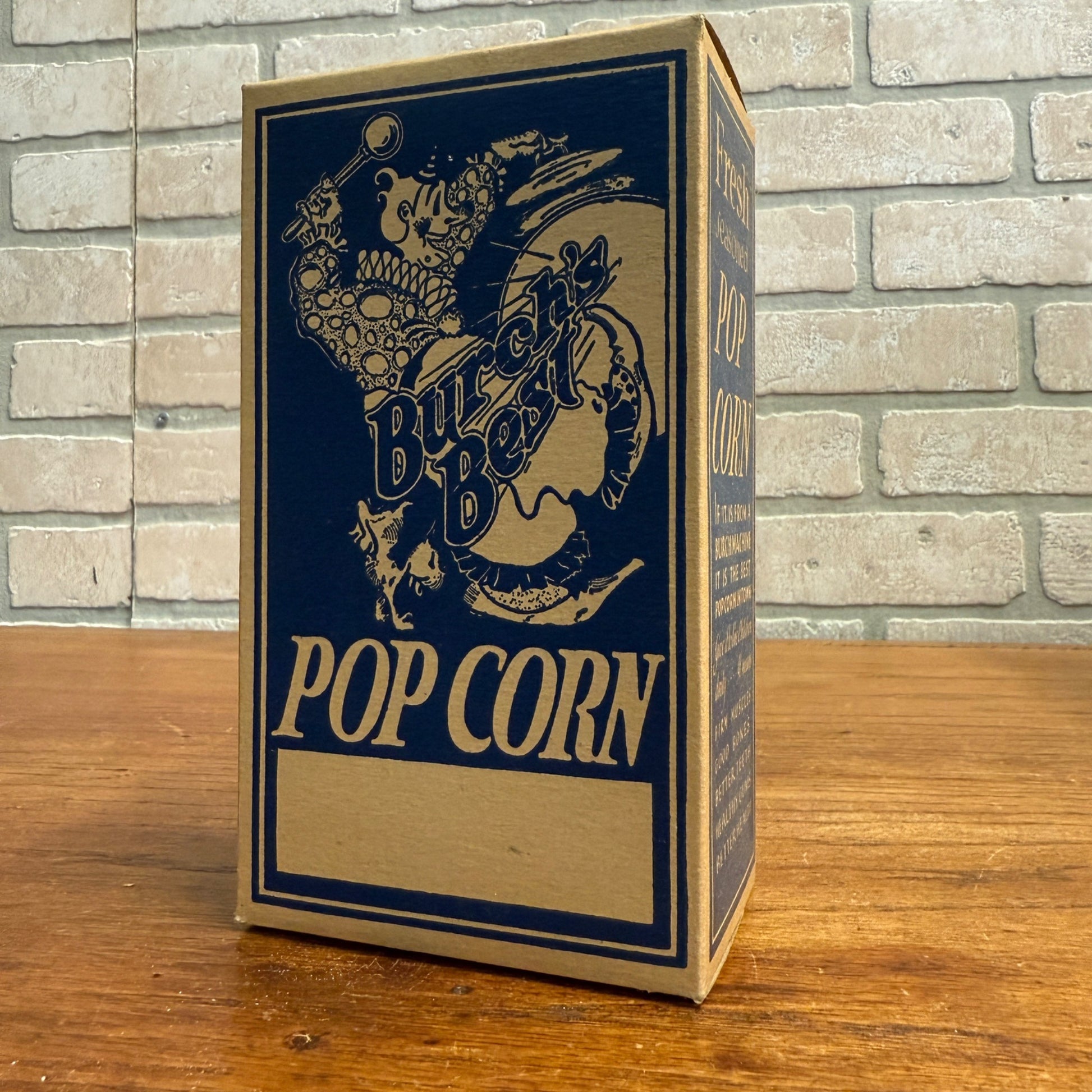 Vintage Burch's Best Popcorn Box Advertising Movie Theater Clown