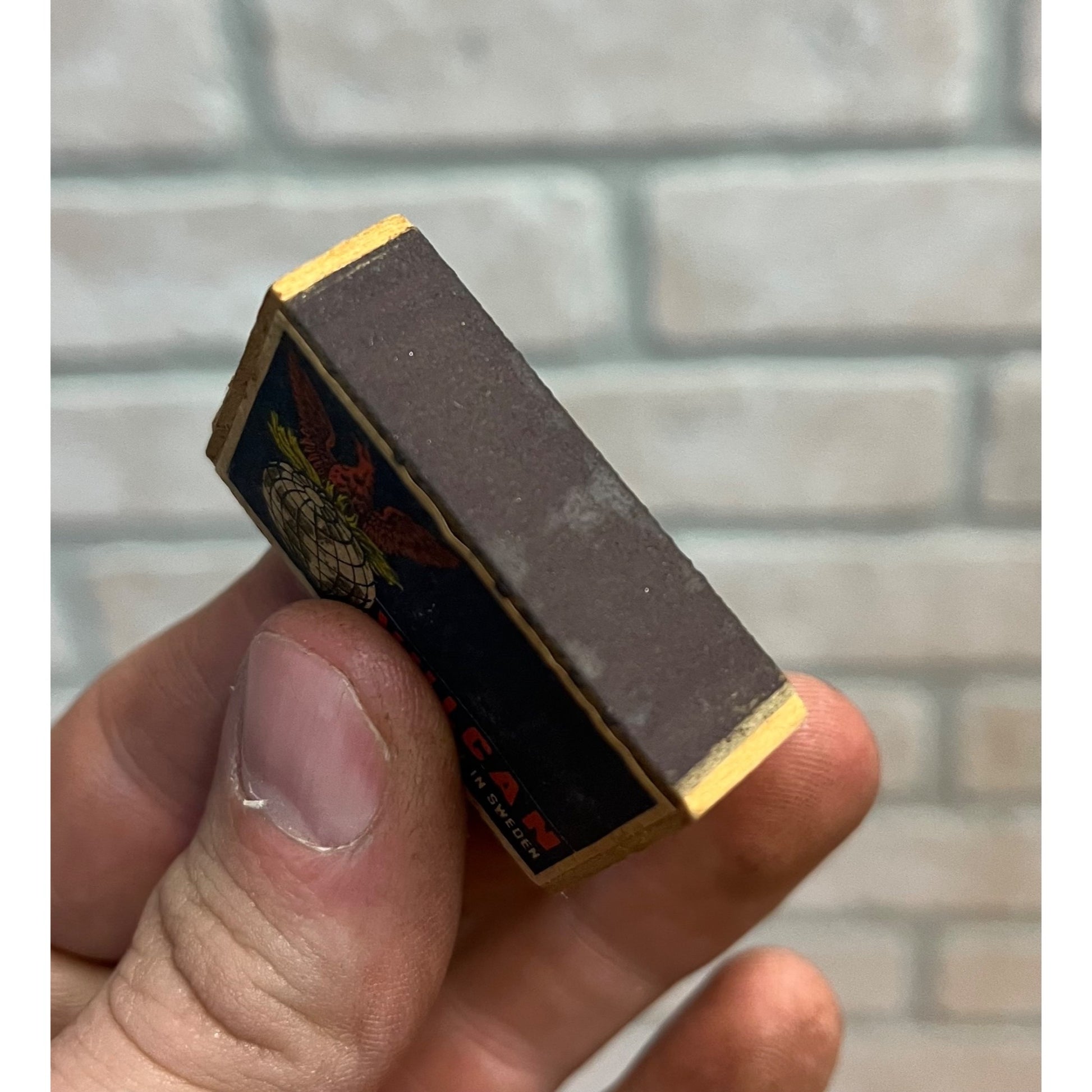 Vintage Vulcan Safety Match Box - FULL - Sweden Bird Globe Matches Antique