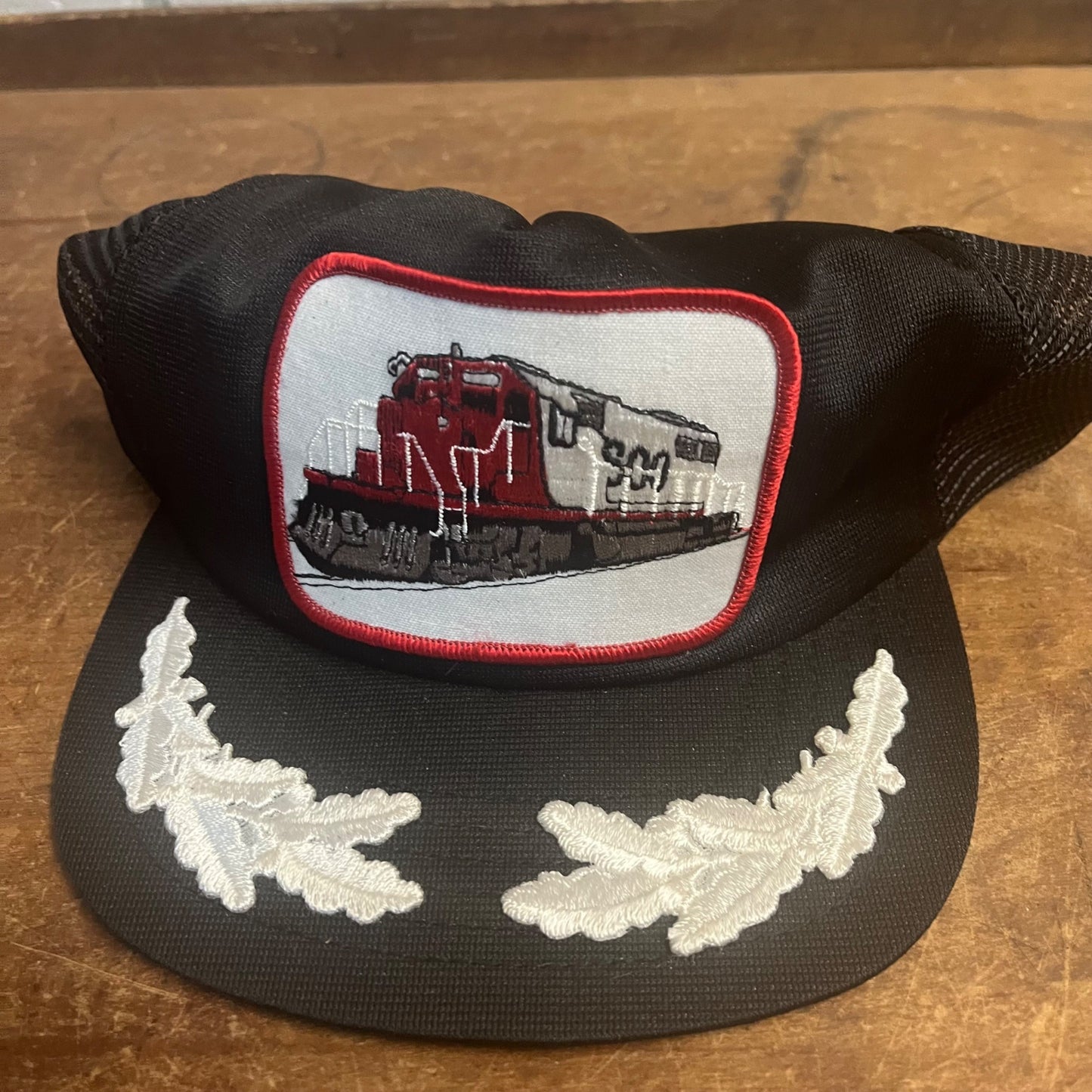 Vintage Patch Soo Line Railroad Snapback Trucker Black Hat