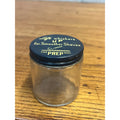 Vintage Prep Shaving Cream Glass Jar Barber Shop Advertising Lid Empty