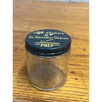 Vintage Prep Shaving Cream Glass Jar Barber Shop Advertising Lid Empty