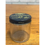 Vintage Prep Shaving Cream Glass Jar Barber Shop Advertising Lid Empty