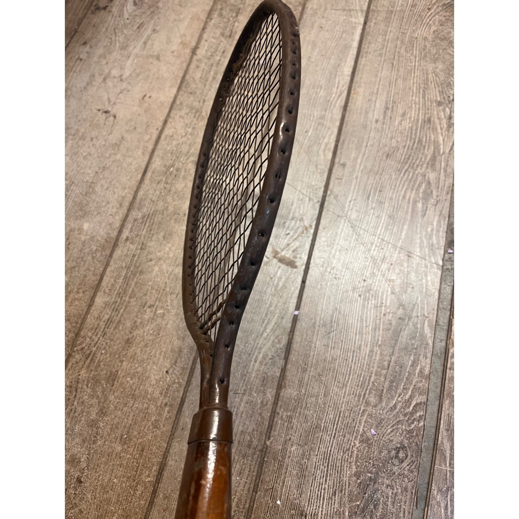 Vintage 1930s Dayton Pilot Tennis Racquet STeel w/ Wood Handle Early Antique Old