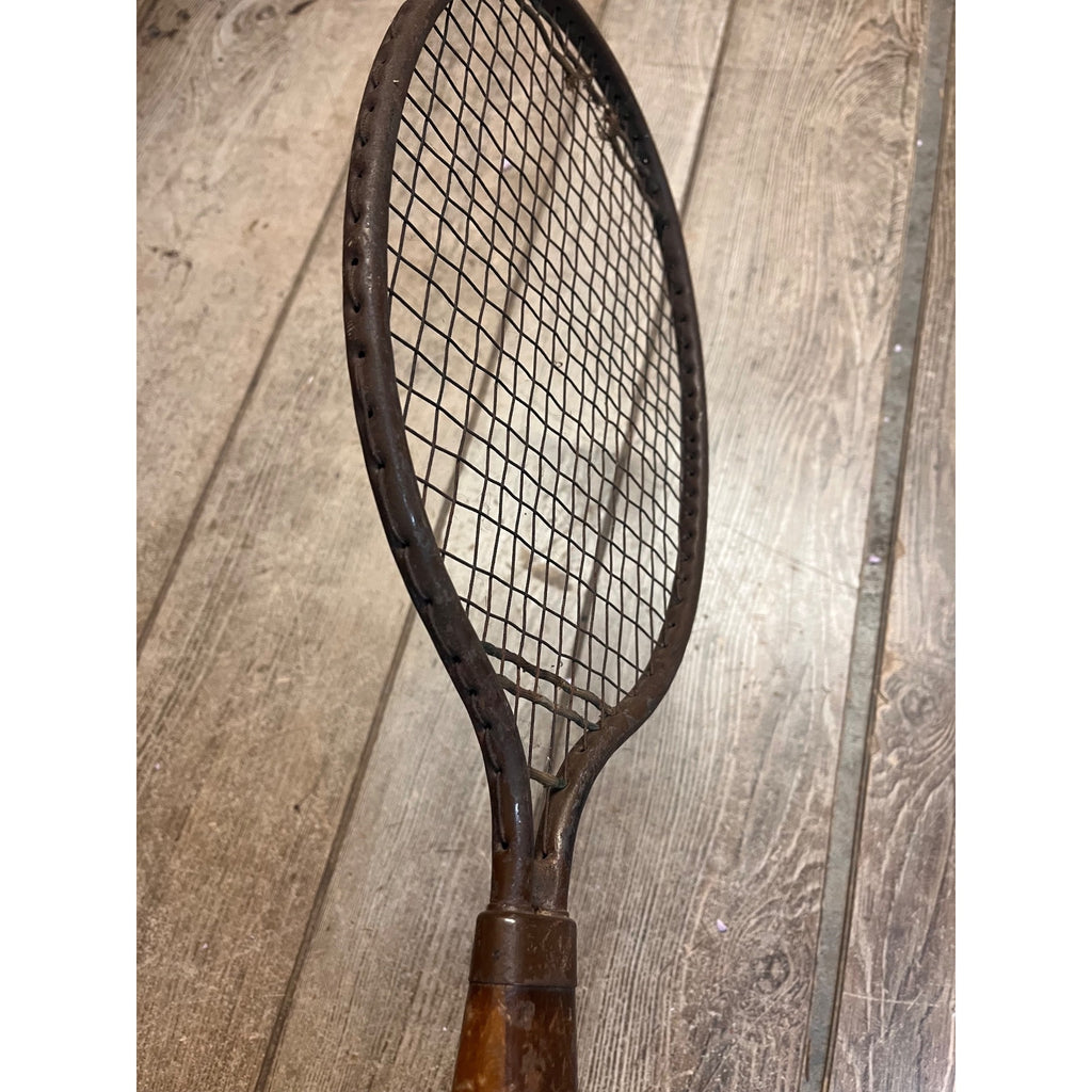 Vintage 1930s Dayton Pilot Tennis Racquet STeel w/ Wood Handle Early Antique Old