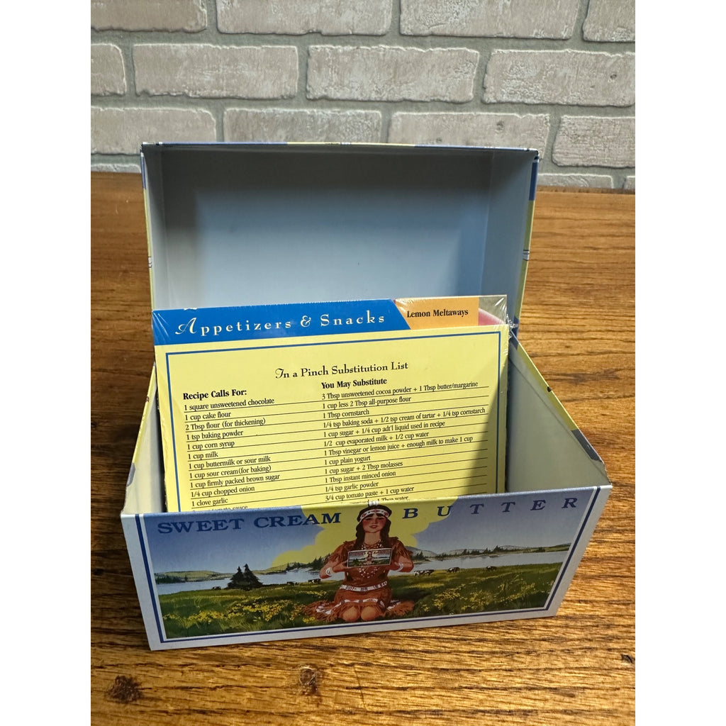 Vintage Land O Lakes Recipe Box NOS NEW w/ Recipe Cards