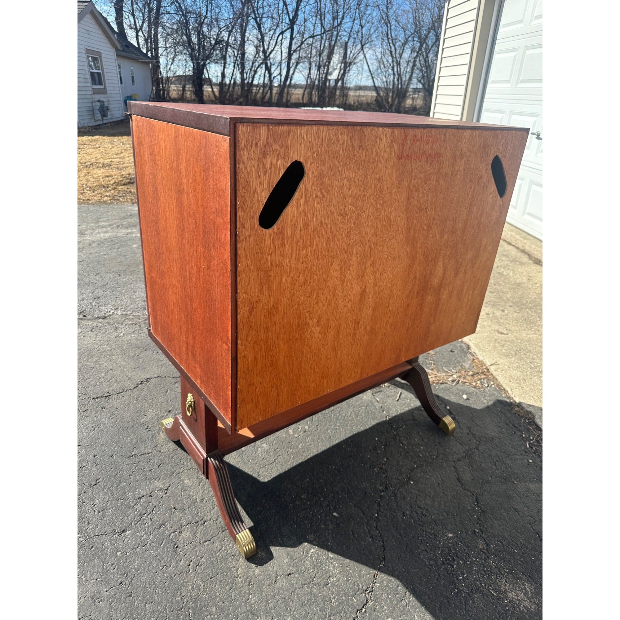 Vintage 1950s Mid Century MCM Record Storage or Bar Cabinet
