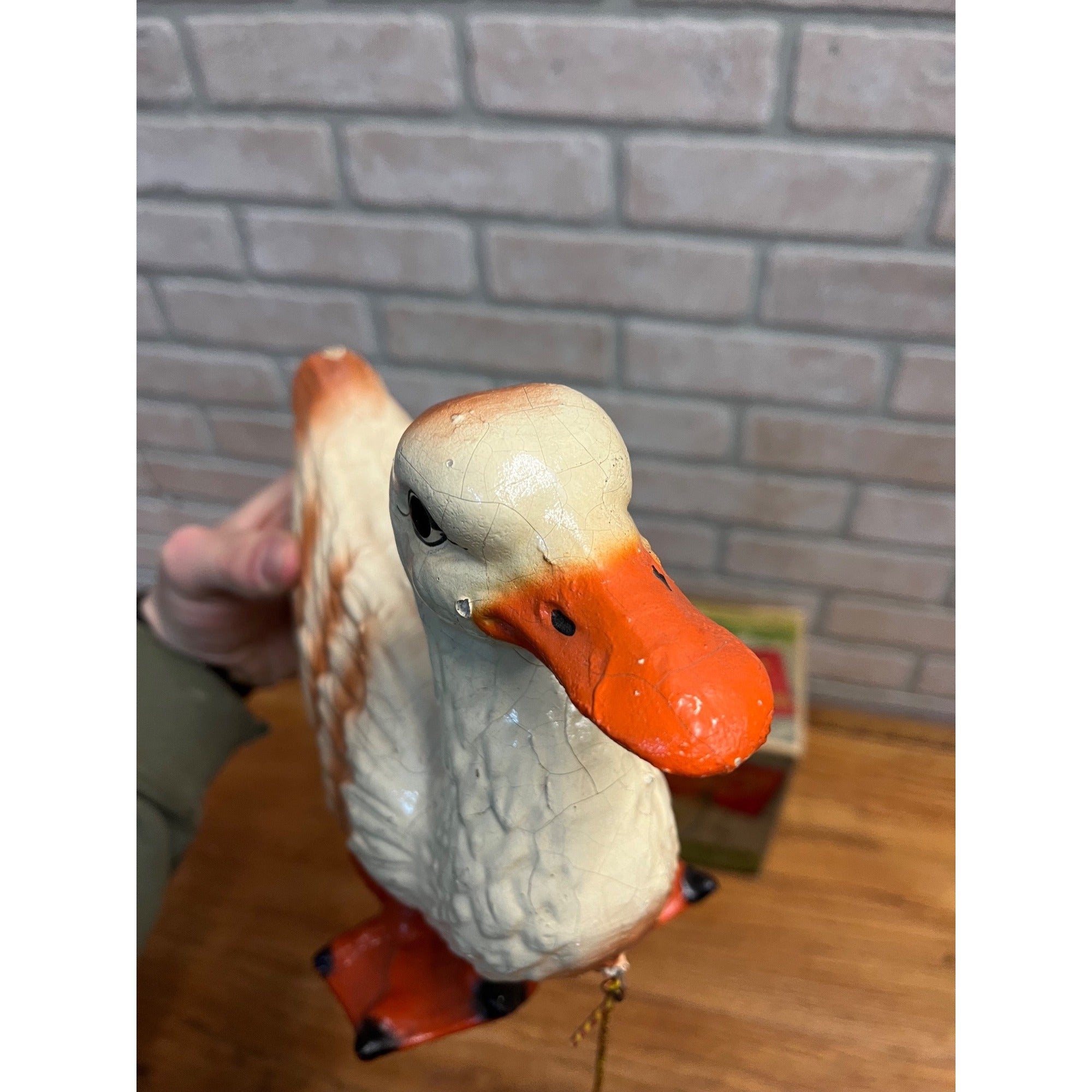 RARE Vintage 1940s Noma Walky Ducky Child's Pull Toy Composition - Original Box