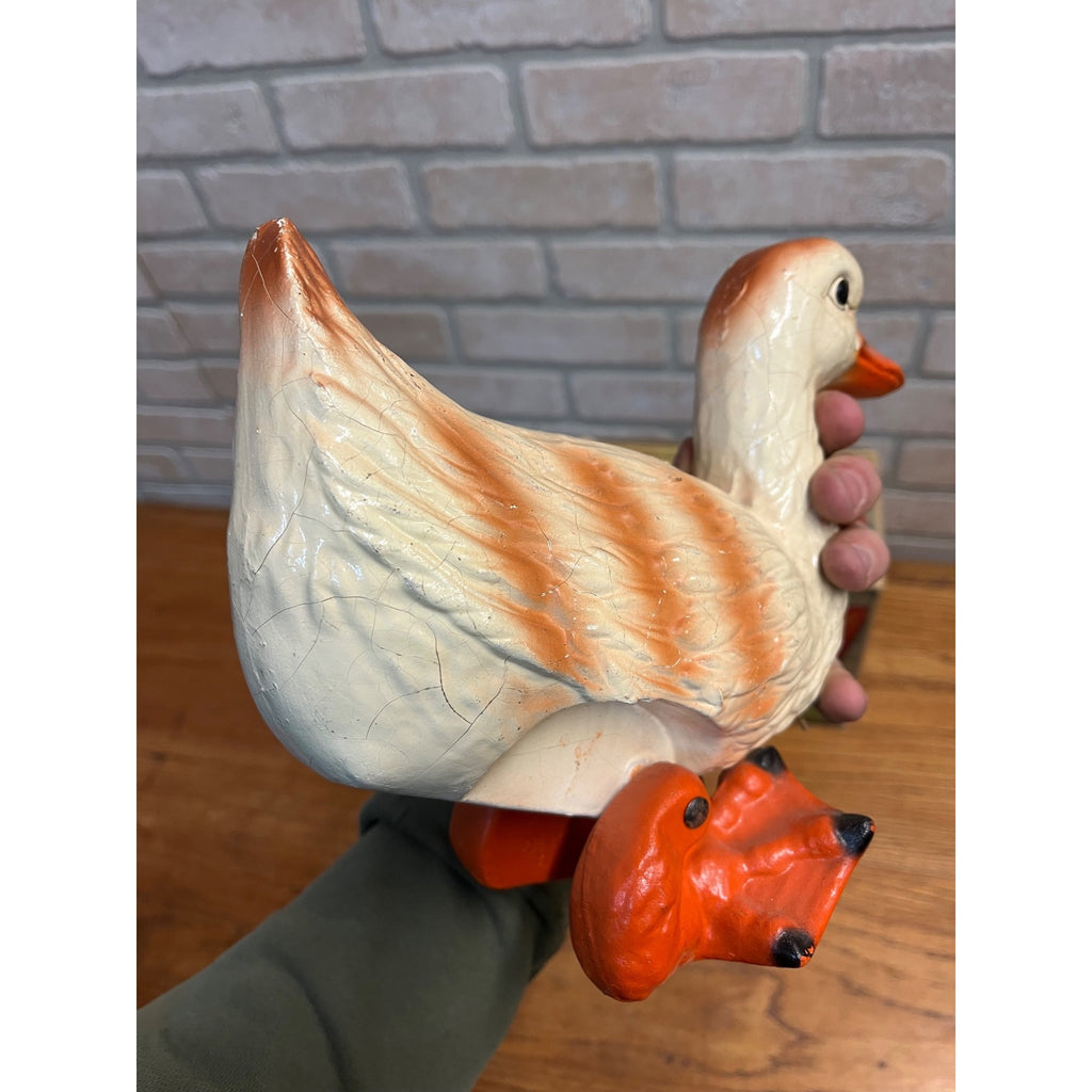 RARE Vintage 1940s Noma Walky Ducky Child's Pull Toy Composition - Original Box