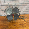 1950s GE General Electric Desktop Fan F11W21 Gray W/Red GE Emblem Works