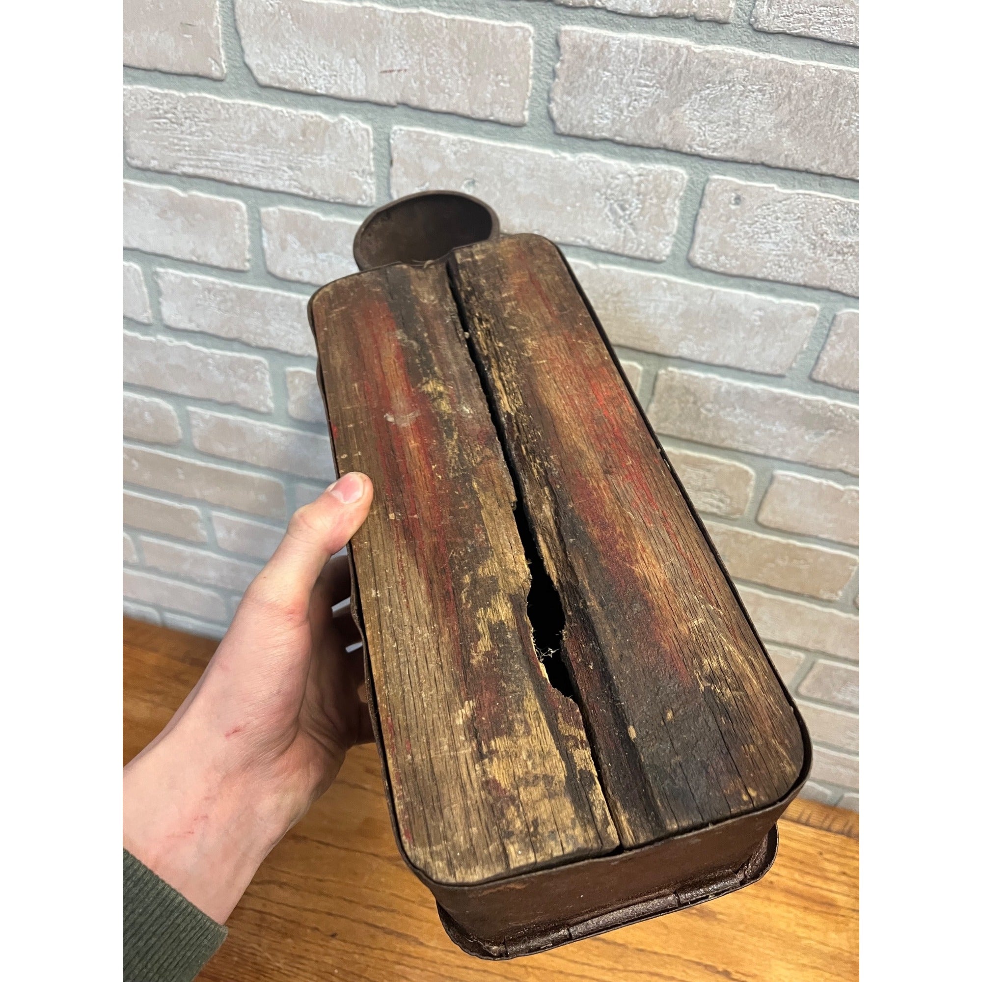 Vintage Case IH International Harvester Tractor Tool Box Metal Embossed Farm