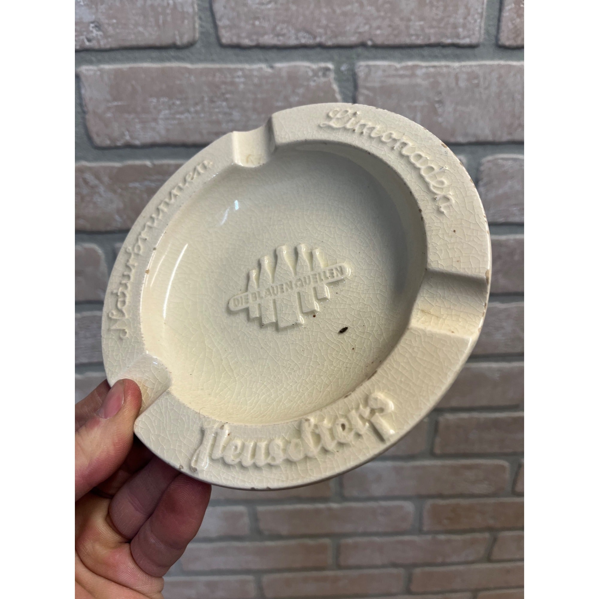 Vintage Die Blauen Guellen Ceramic Ashtray Germany German