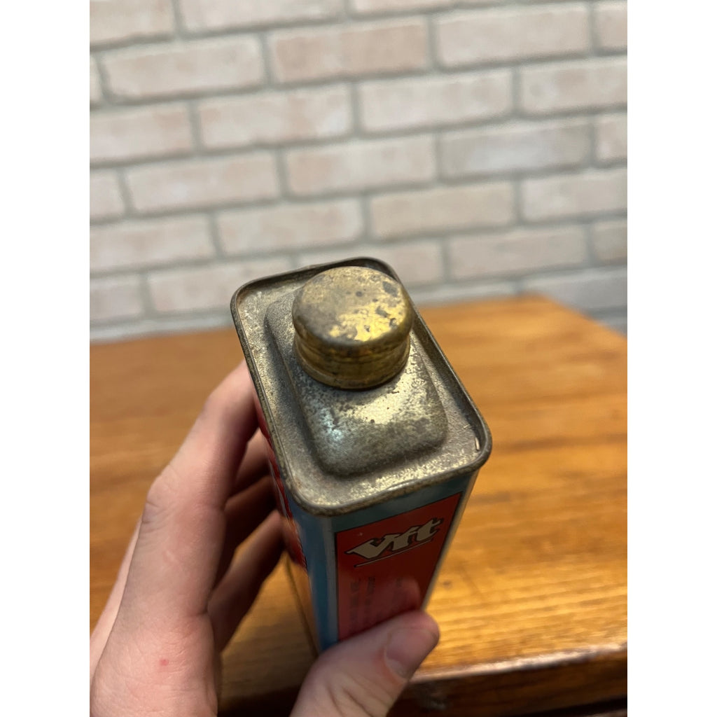 Vintage 1920s VIT Enamel Stove Cleaner Can Tin A-B Stove Co Battle Creek MI